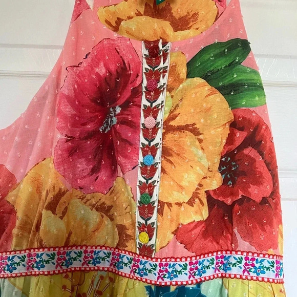 FARM Rio Gorgeous Floral embroidered detail button midi dress - Picture 3 of 11